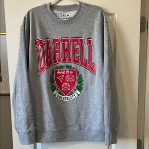 Gray and Red University Crewneck Sweater
